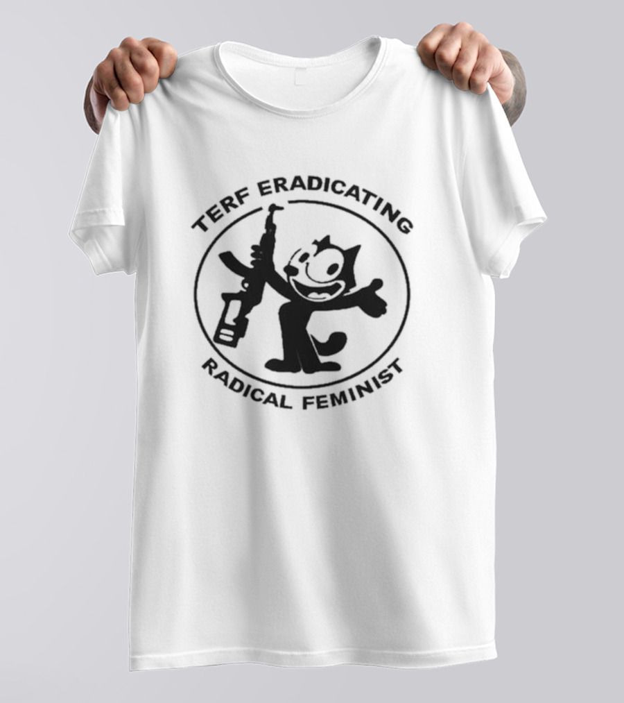 TERF Eradicating Radical Feminist Cat With Gun T-Shirt