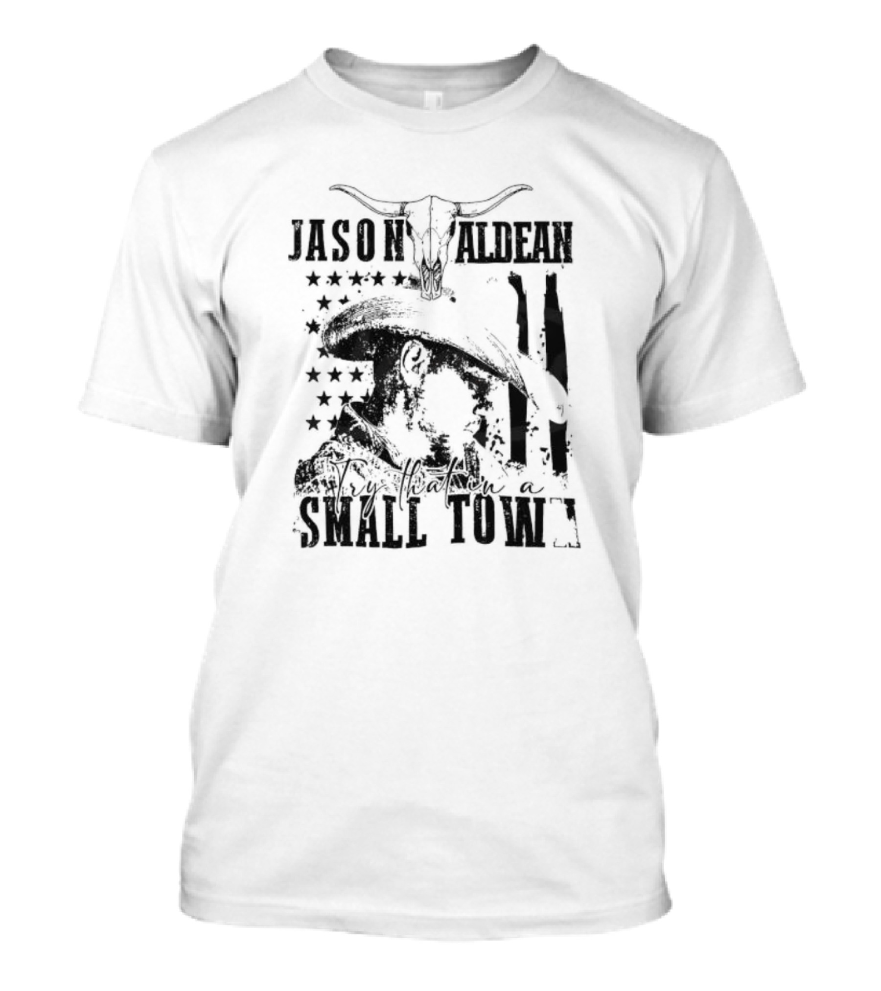JASON ALDEAN Vintage Bull Skull Try That In A Small Town Limited T-Shirt
