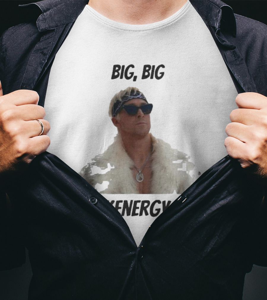 Big Big Kenergy Barbie Movie Ryan Gosling Ken Fur Coat Sunglasses T-Shirt