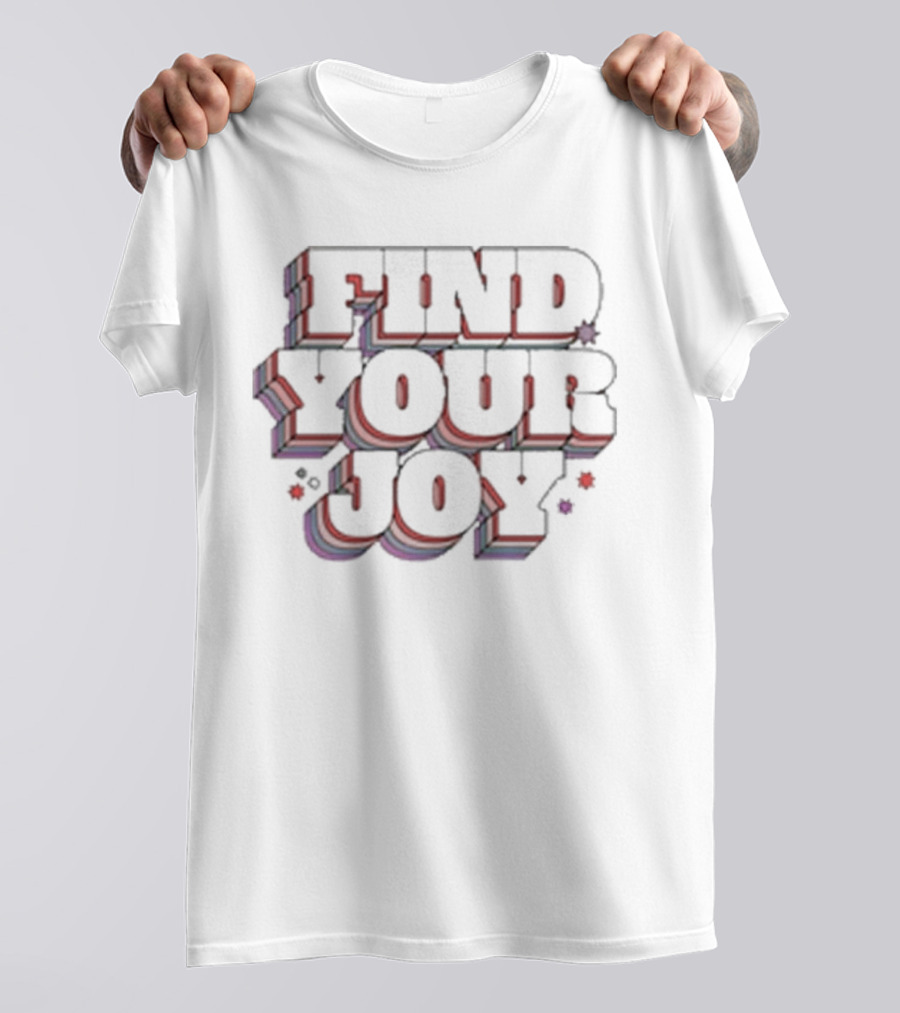 FIND YOUR JOY Retro Multicolor 3D Lettering T-Shirt