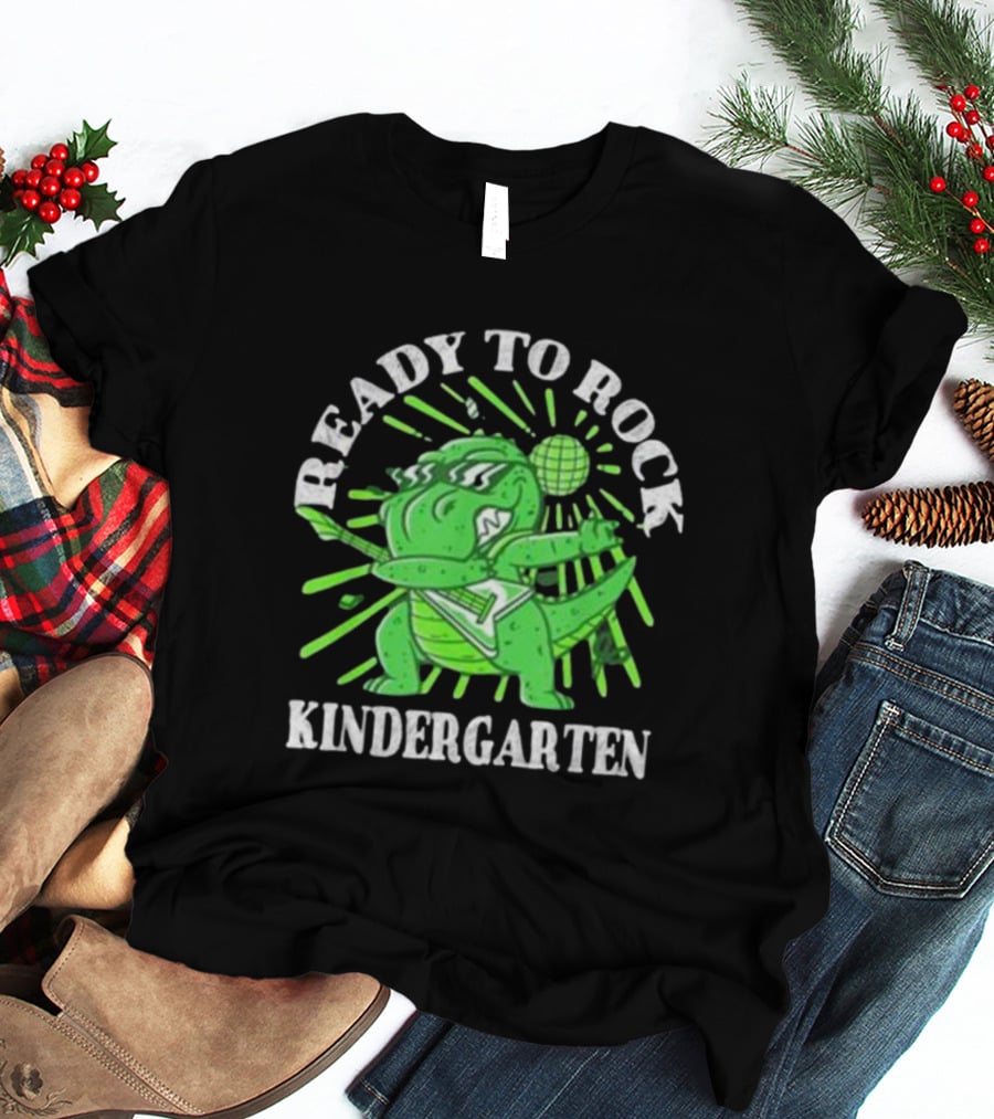 Ready To Rock Kindergarten Rex Guitar Disco Dinosaur T-Shirt