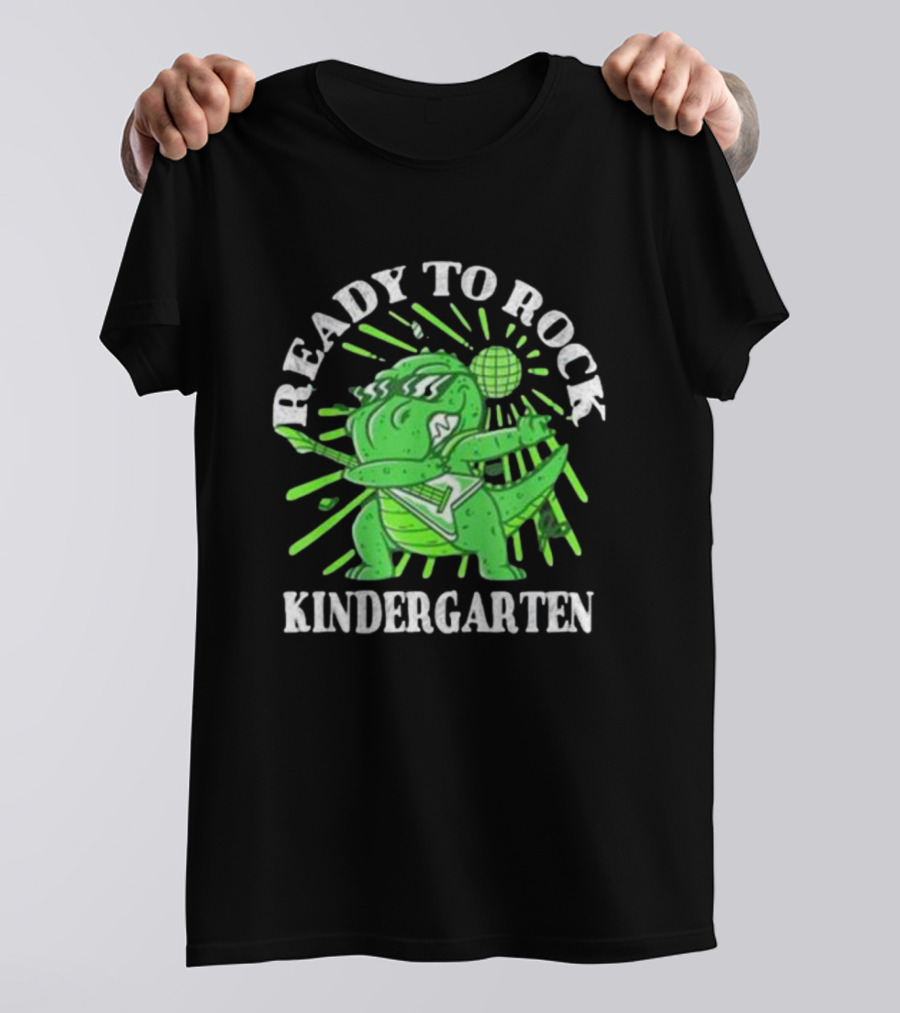 Ready To Rock Kindergarten Rex Guitar Disco Dinosaur T-Shirt