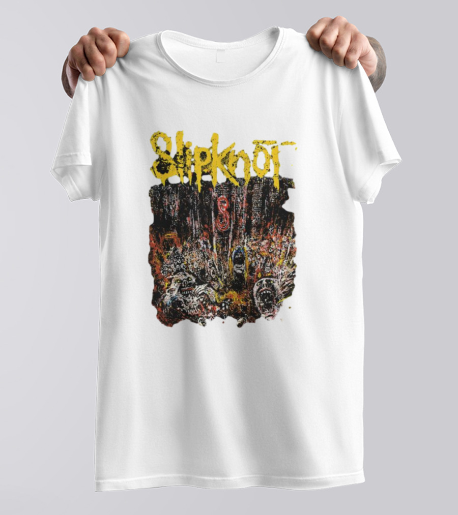 Slipknot Live At MSG Concert Art With Number 8 Grunge T-Shirt