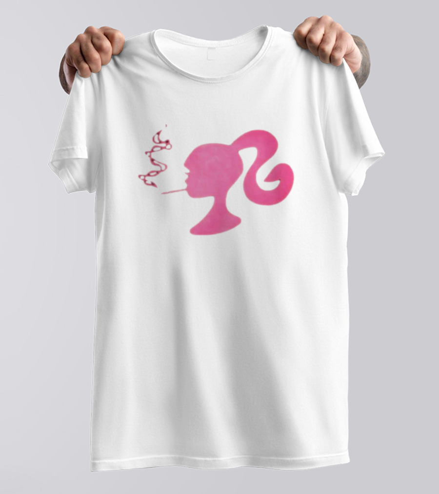 Smoking Pink Silhouette Barbie T-Shirt