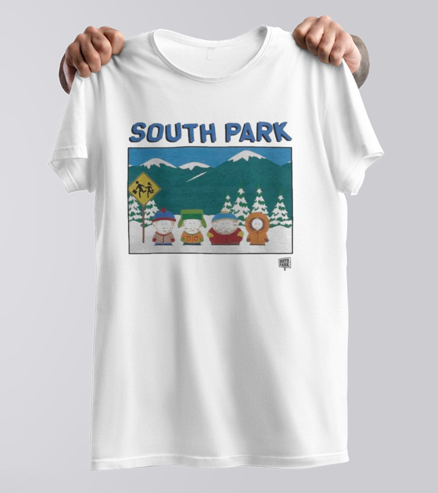 SOUTH PARK Characters In Winter Mountain Scene T-Shirt