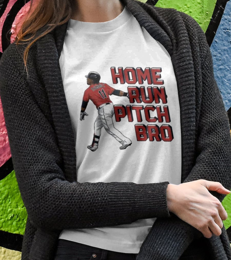 HOME RUN PITCH BRO BASEBALL SWING VINTAGE RED AND BLACK T-Shirt