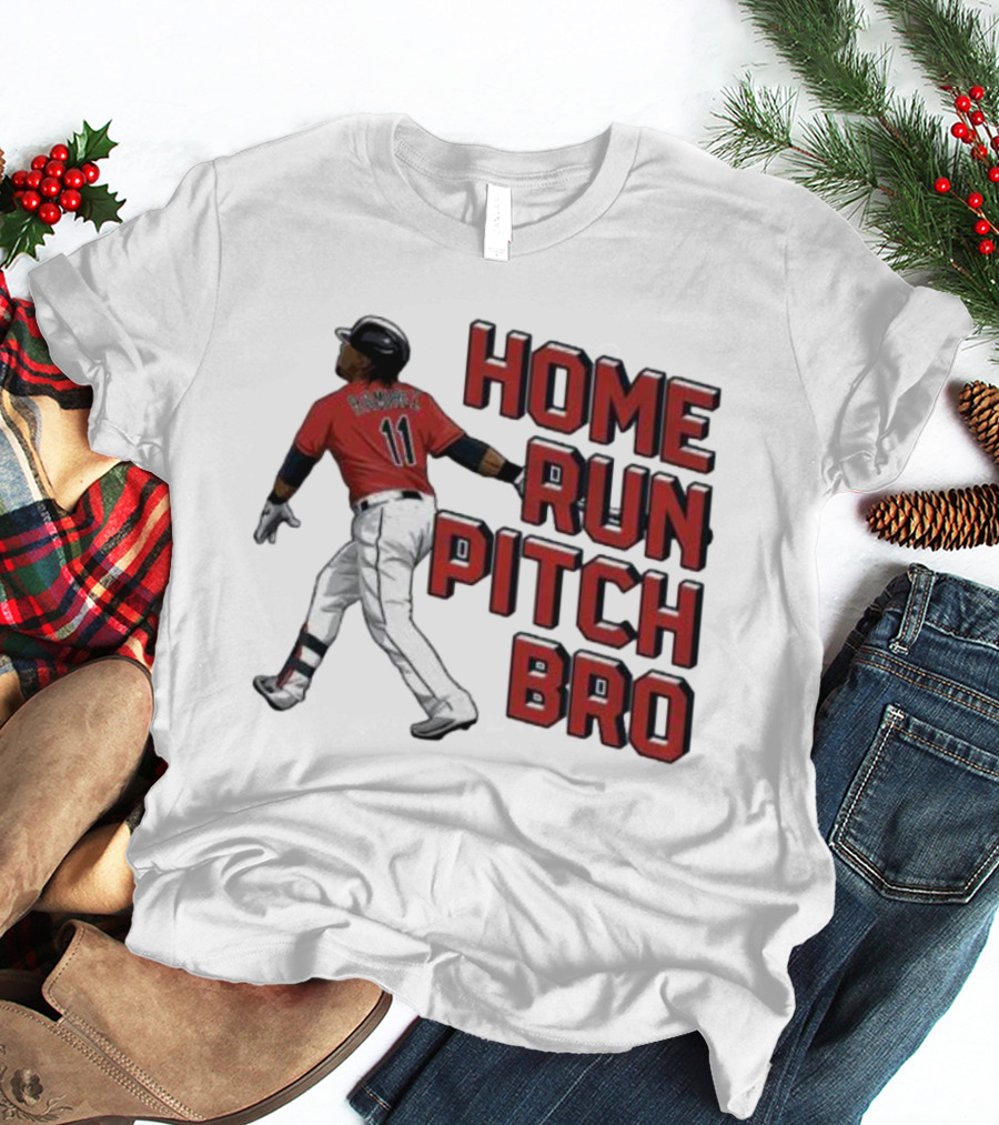 HOME RUN PITCH BRO BASEBALL SWING VINTAGE RED AND BLACK T-Shirt