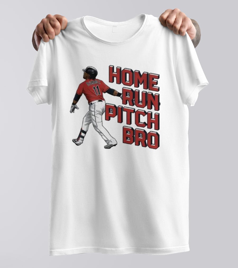 HOME RUN PITCH BRO BASEBALL SWING VINTAGE RED AND BLACK T-Shirt