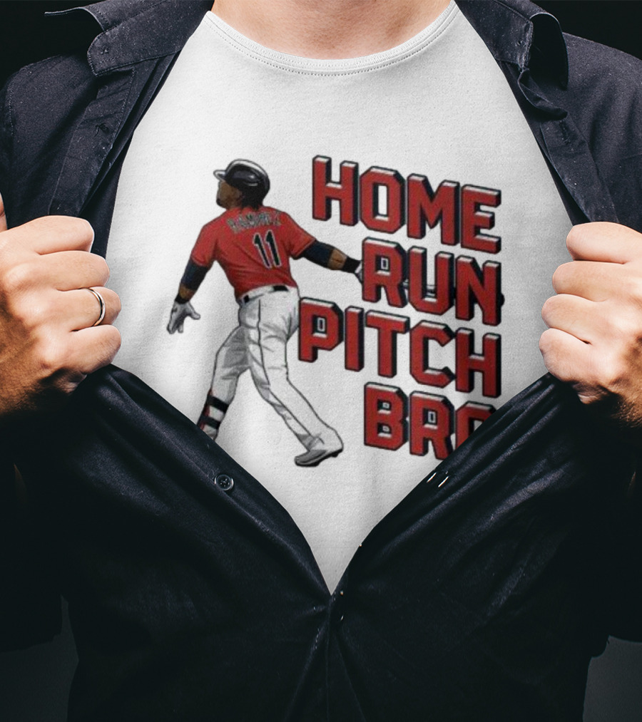 HOME RUN PITCH BRO BASEBALL SWING VINTAGE RED AND BLACK T-Shirt