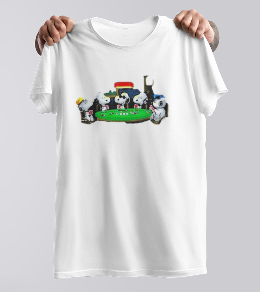 Snoopy Poker Scott Cawthon Medias Peanuts Card Game T-Shirt