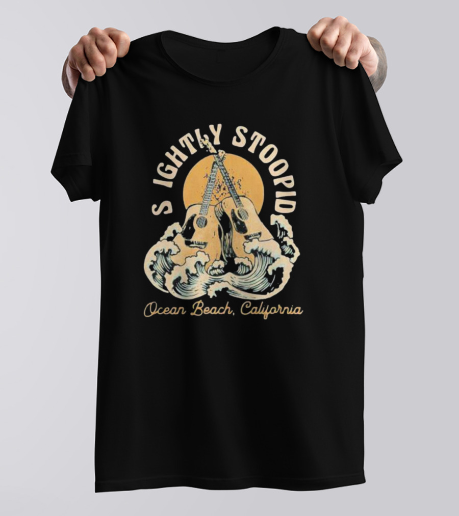 Slightly Stoopid Ocean Beach California Acoustic Wave Guitars T-Shirt
