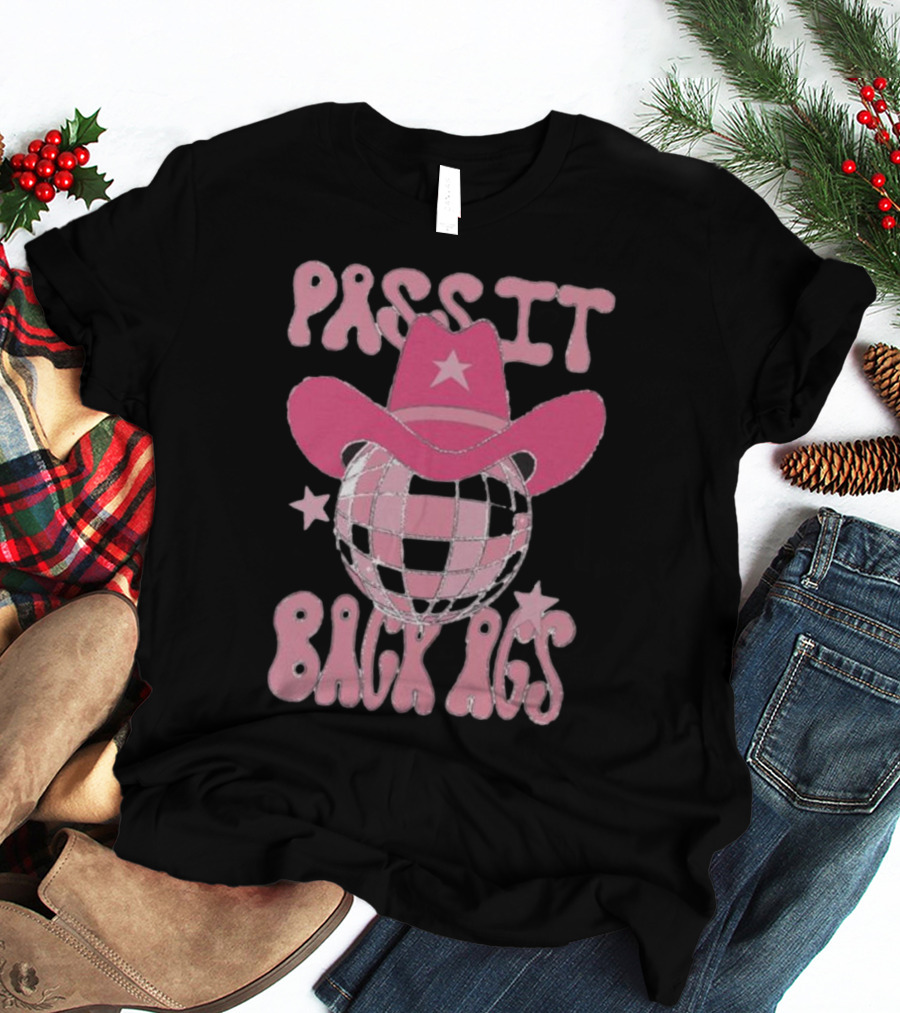 Pass It Back Ags Texas A&M Disco Cowgirl Hat And Stars T-Shirt