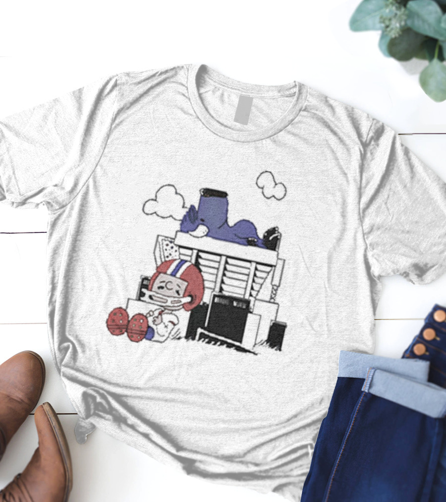 26 Shop Waiting The Season Football-Themed Nostalgic Cloud Scene T-Shirt