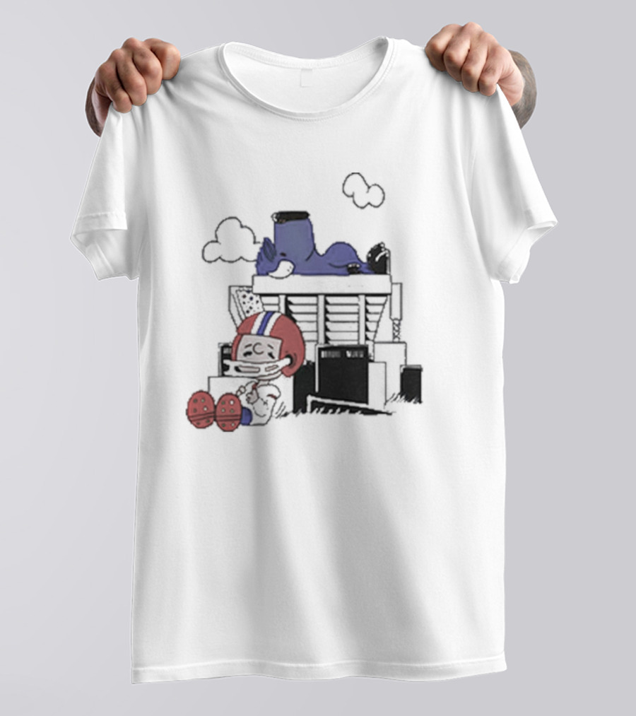 26 Shop Waiting The Season Football-Themed Nostalgic Cloud Scene T-Shirt