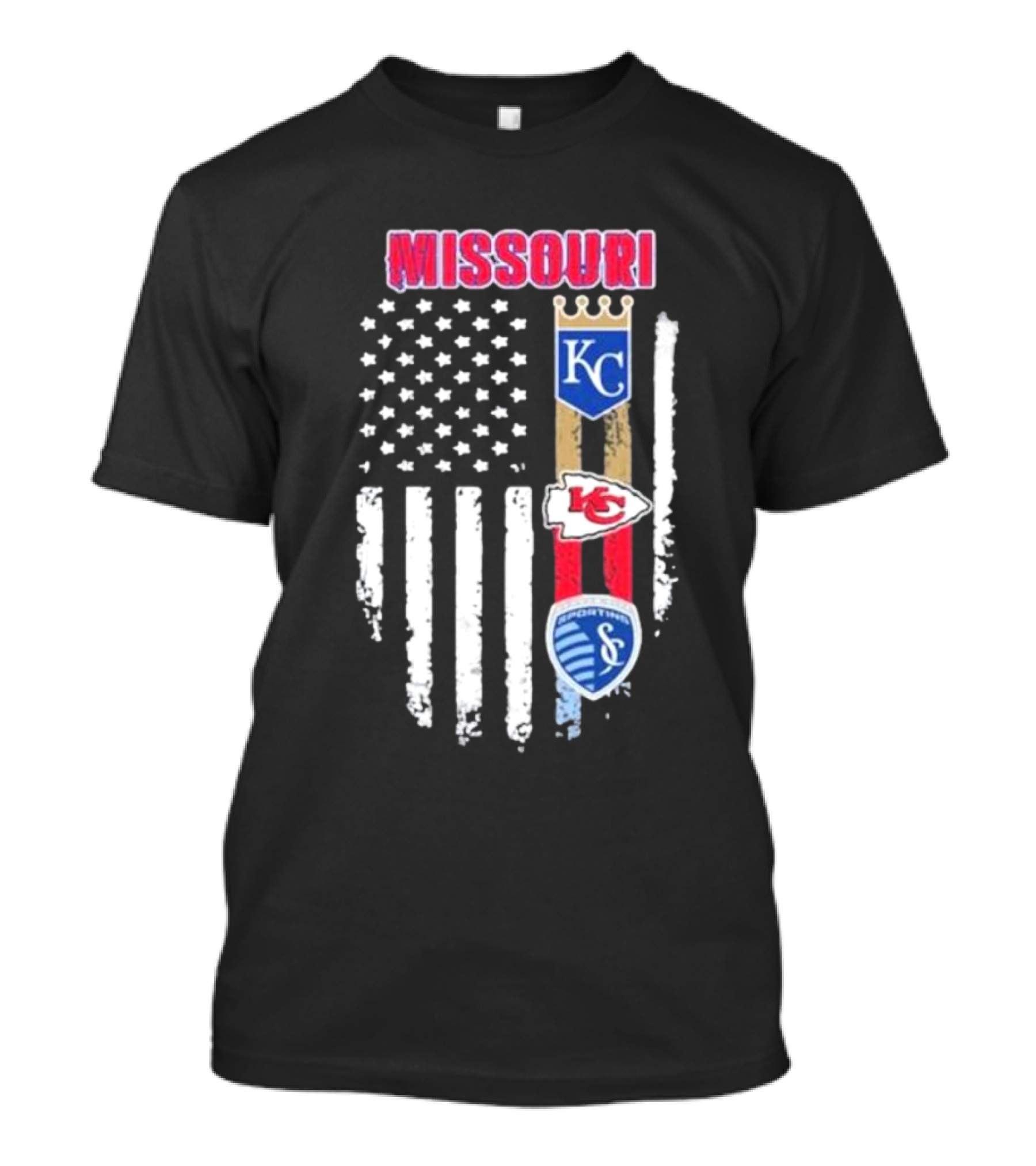 Missouri Kansas City Chiefs Royals Sporting Flag T-Shirt