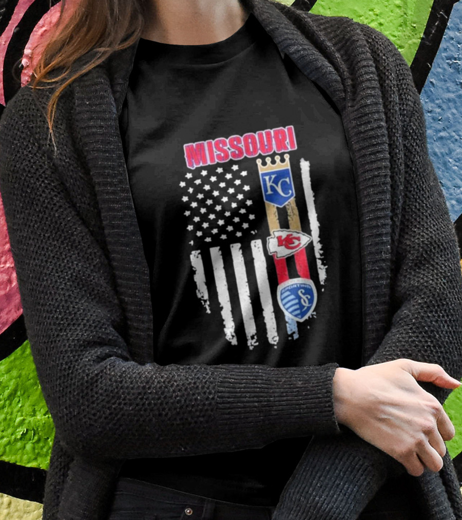 Missouri Kansas City Chiefs Royals Sporting Flag T-Shirt