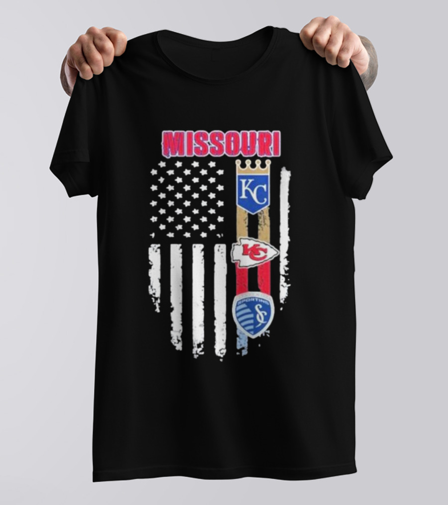 Missouri Kansas City Chiefs Royals Sporting Flag T-Shirt
