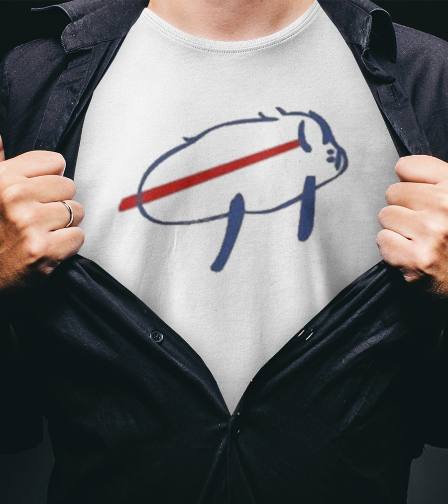 Nickmayerik Bills New Blue Red Laser Buffalo T-Shirt