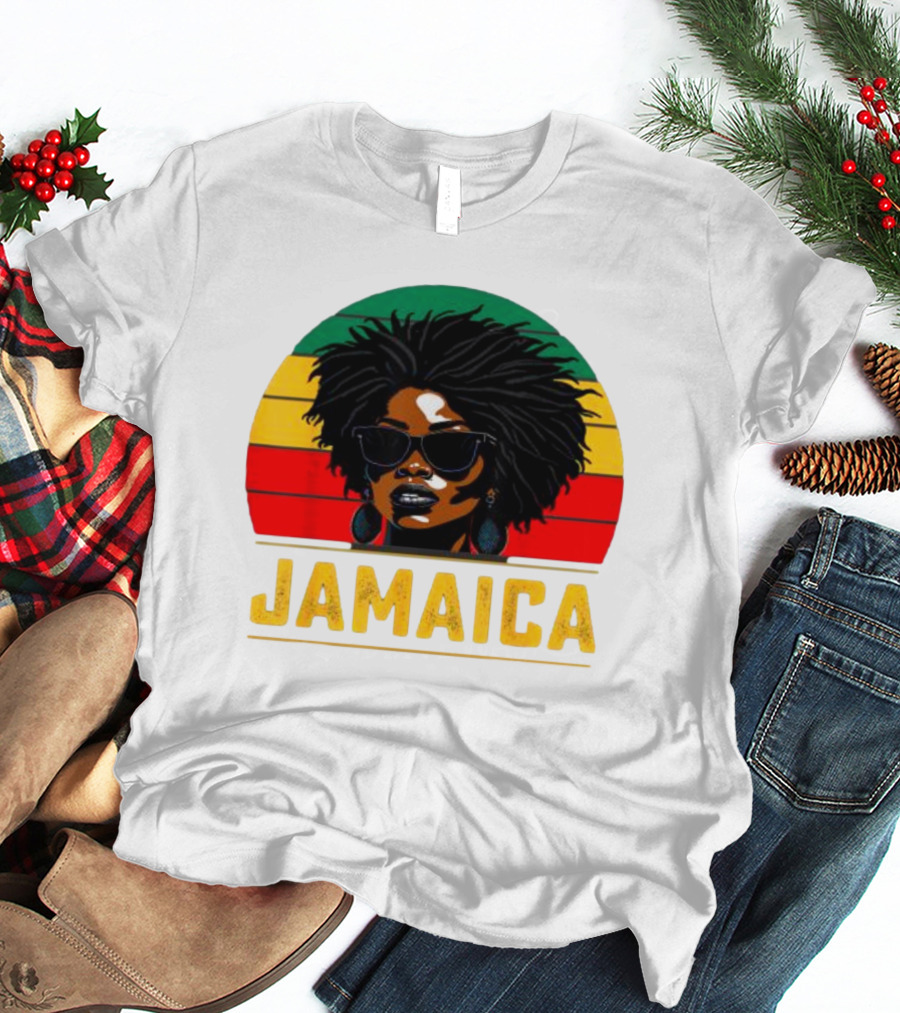 Jamaican Patriotic Women Jamaica Vintage T-Shirt