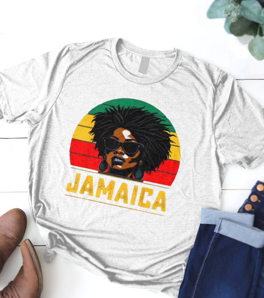 Jamaican Patriotic Women Jamaica Vintage T-Shirt