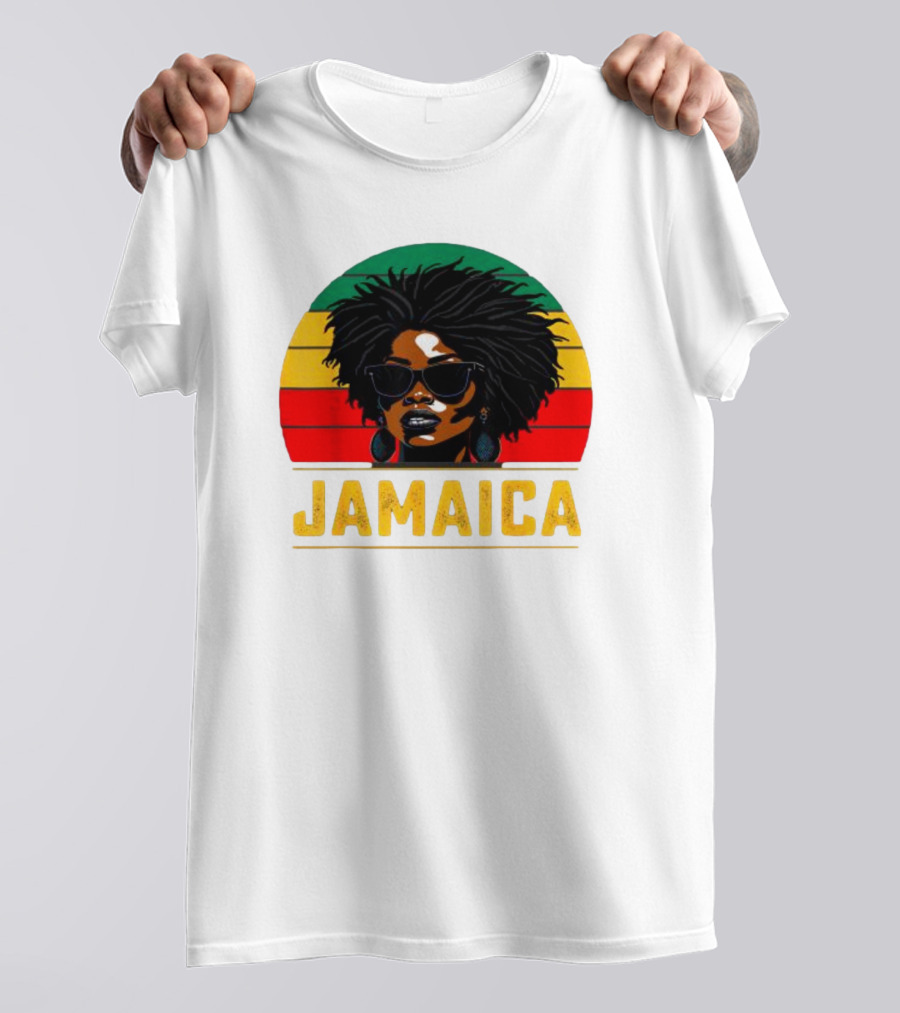 Jamaican Patriotic Women Jamaica Vintage T-Shirt