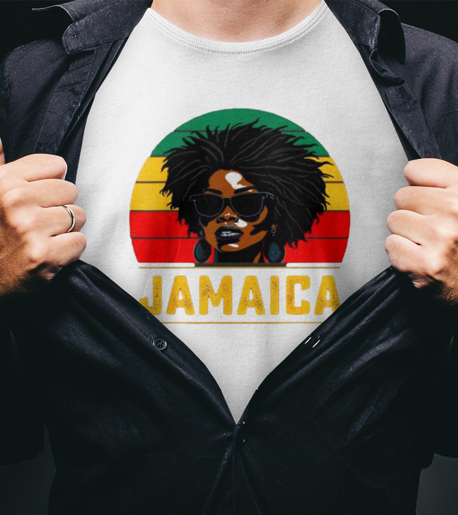 Jamaican Patriotic Women Jamaica Vintage T-Shirt