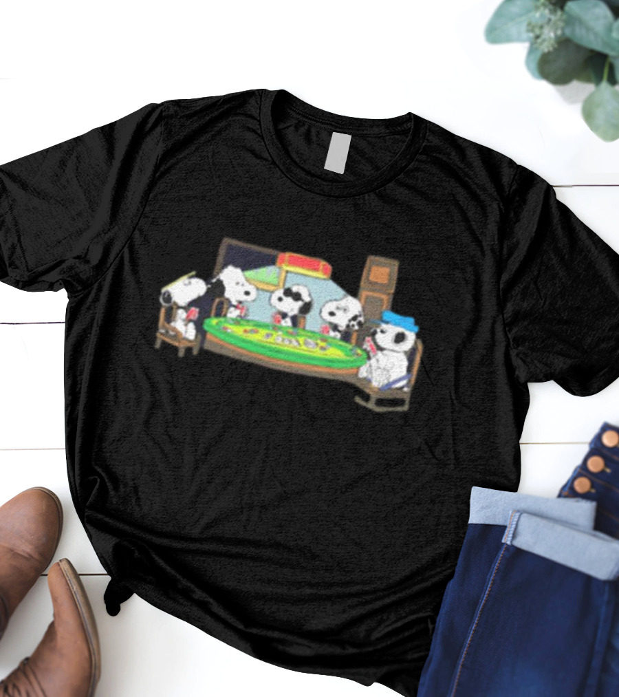 Scott Cawthon Peanuts Snoopy Playing Poker Scene T-Shirt