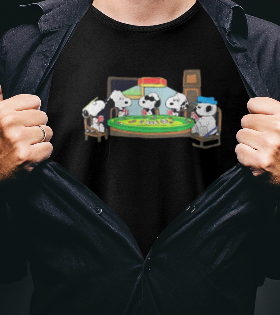 Scott Cawthon Peanuts Snoopy Playing Poker Scene T-Shirt