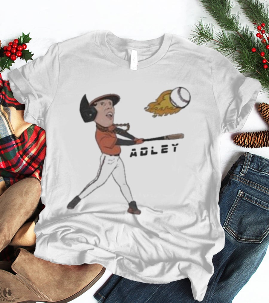Adley Rutschman Baseball Fire Swing Action T-Shirt