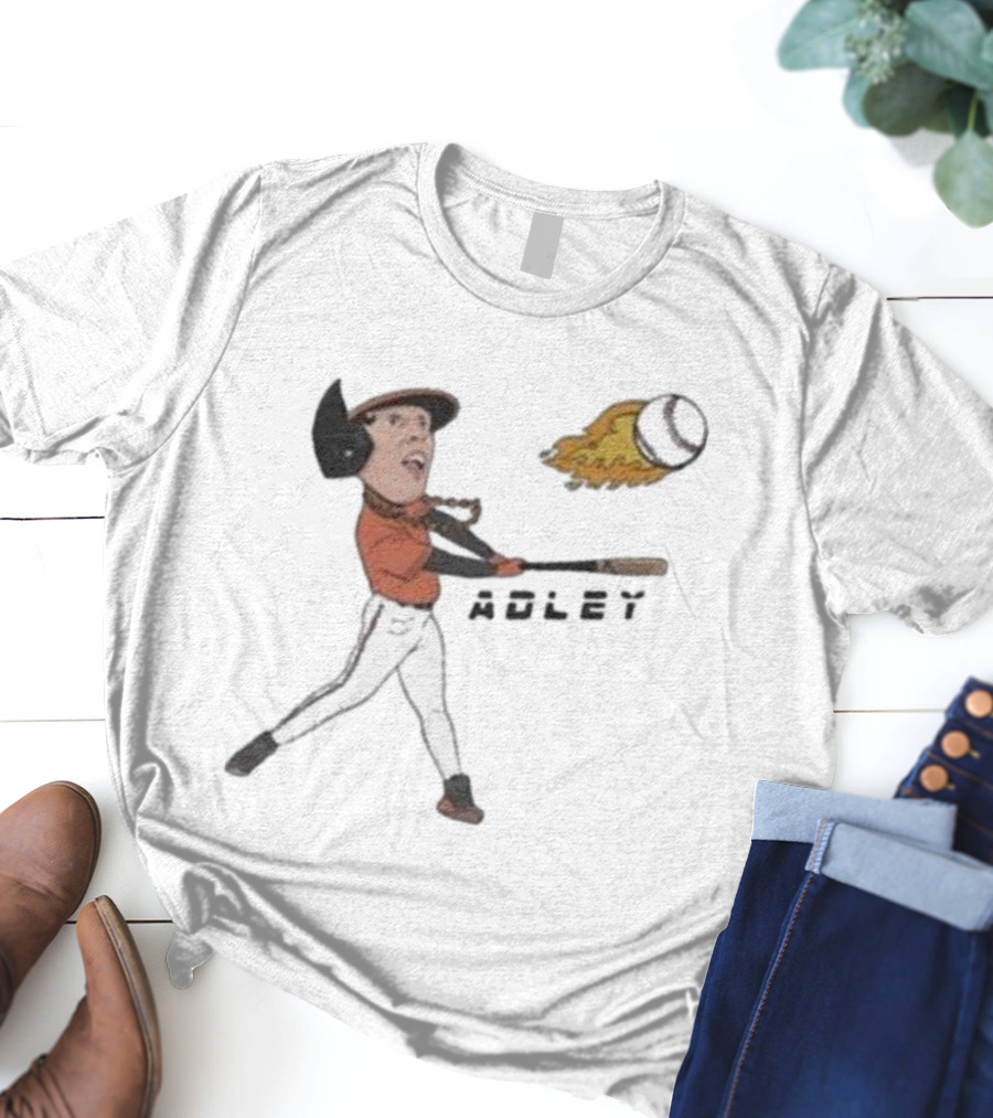 Adley Rutschman Baseball Fire Swing Action T-Shirt