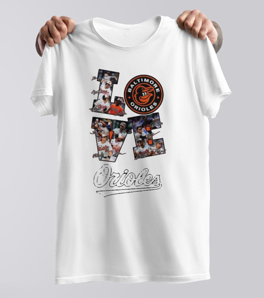 Baltimore Orioles Love Team Personalized Orange Players T-Shirt