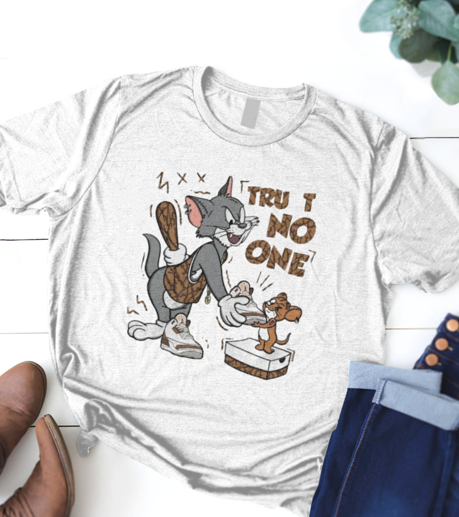 Jordan 3 Palomino Trust No One Tom And Jerry Sneakers T-Shirt