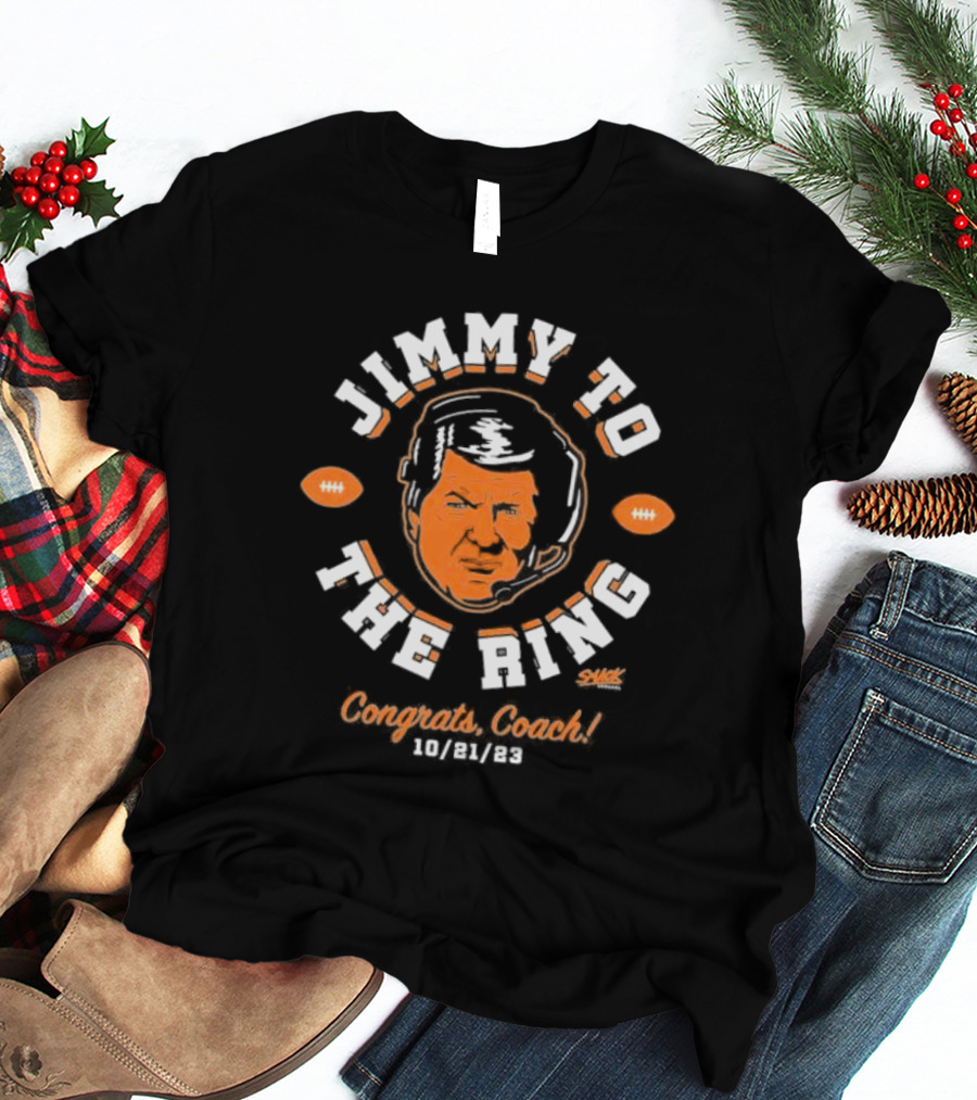 JIMMY TO THE RING CONGRATS COACH 10/21/23 FOOTBALL DESIGN SACK T-Shirt
