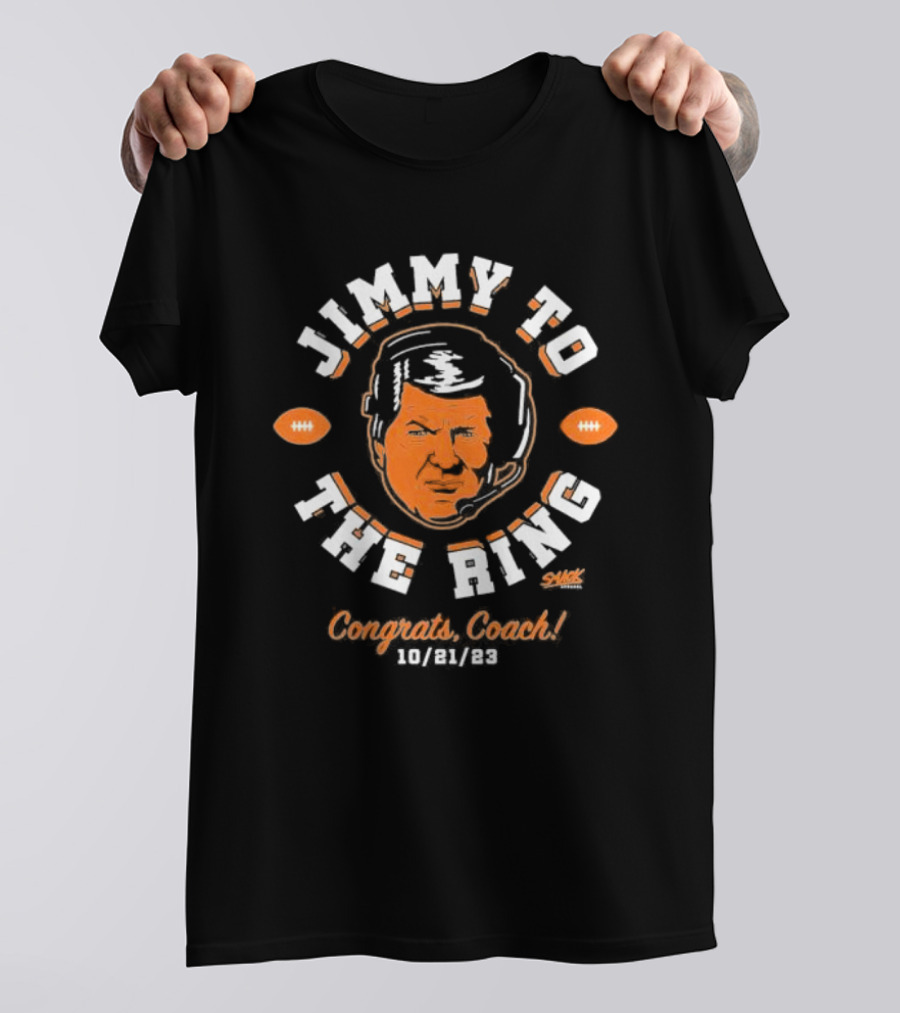 JIMMY TO THE RING CONGRATS COACH 10/21/23 FOOTBALL DESIGN SACK T-Shirt