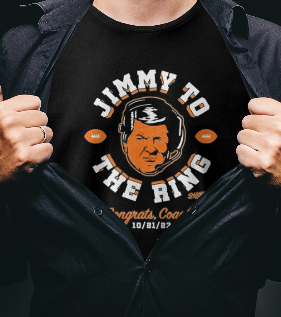 JIMMY TO THE RING CONGRATS COACH 10/21/23 FOOTBALL DESIGN SACK T-Shirt