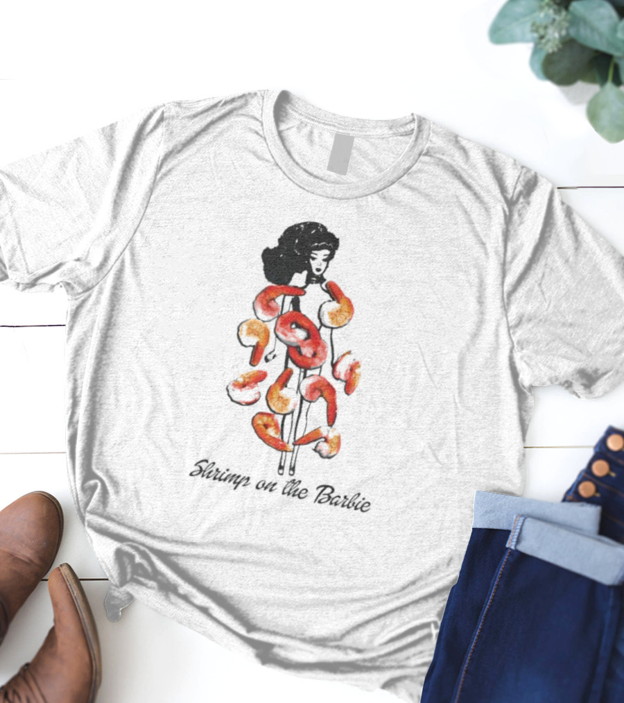 Barbie Silhouette Fashioned In Shrimp On The Barbie T-Shirt