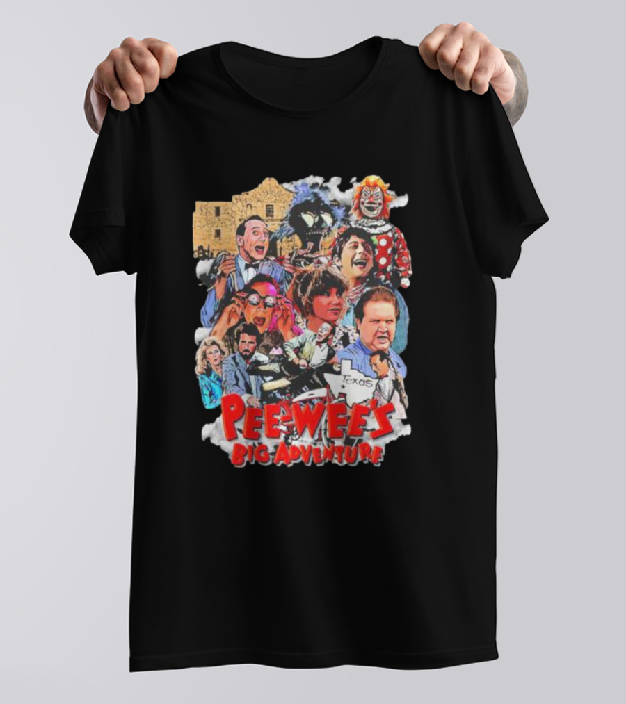 Pee Wee's Big Adventure Vintage Paul Reubens Texas Collage T-Shirt