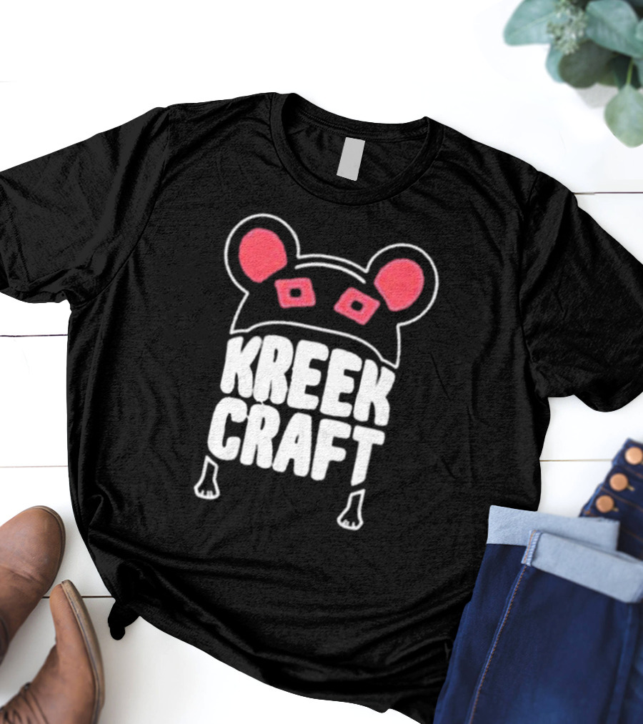 KreekCraft Bear Ears Red Eyes Branding T-Shirt