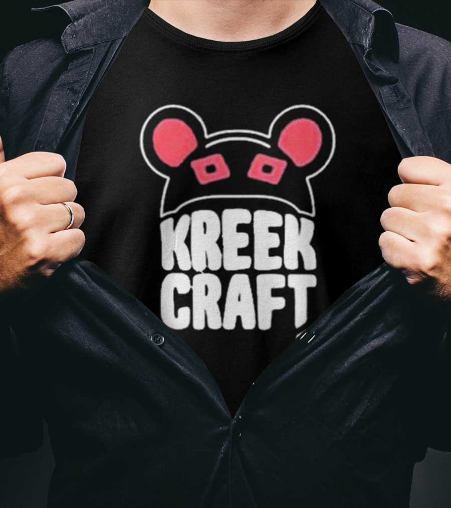 KreekCraft Bear Ears Red Eyes Branding T-Shirt