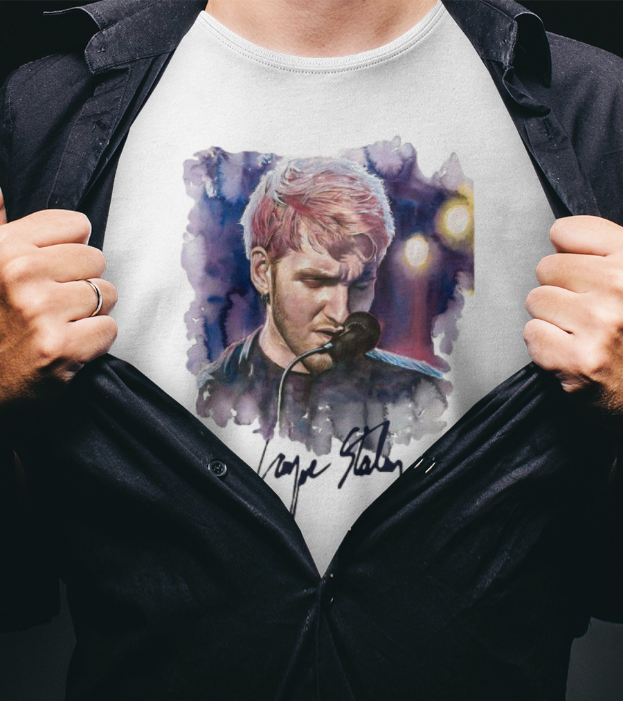 Layne Staley Signature Artwork With Microphone And Lights T-Shirt