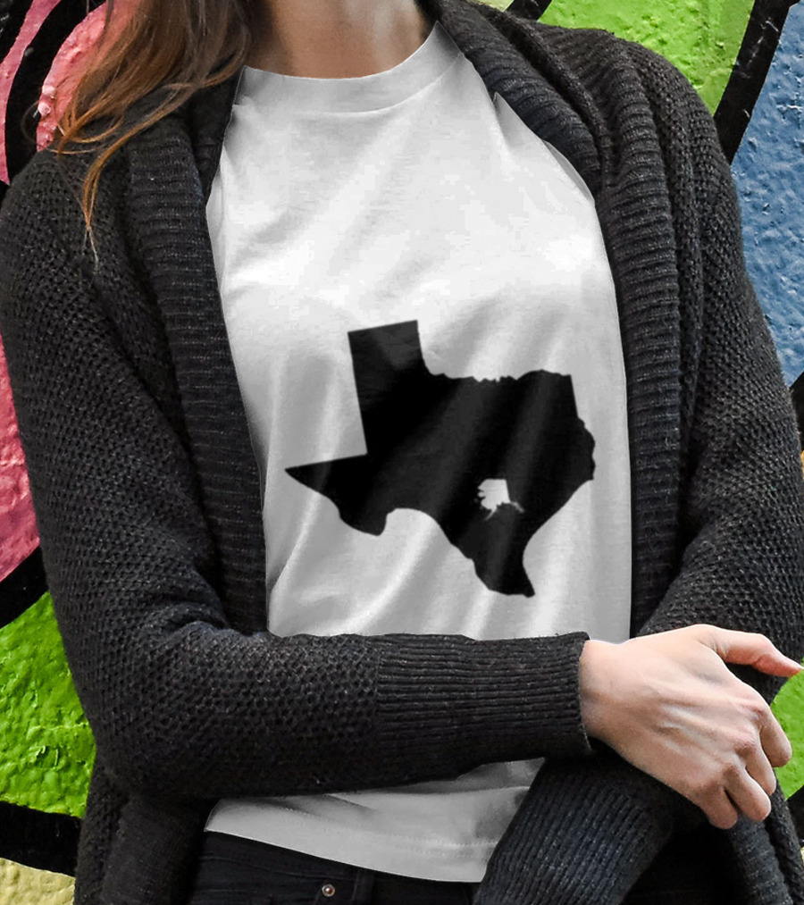Many People Don’t Realize How Small Alaska Really Is When The Image Is Not To Scale Texas Silhouette Comparison T-Shirt