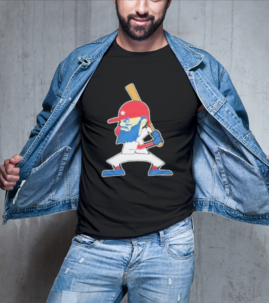 Fighting Phil Baseball Character Retro Cartoon T-Shirt