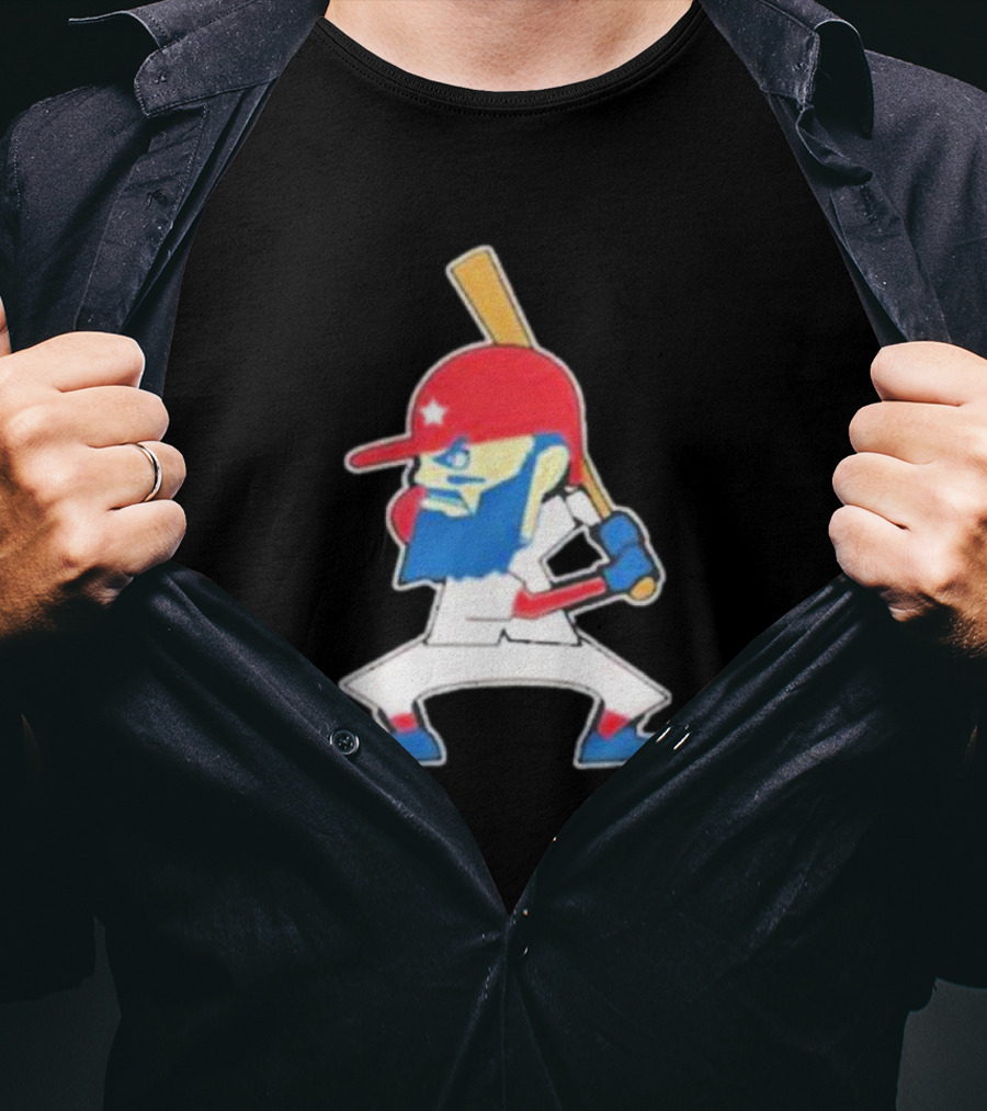 Fighting Phil Baseball Character Retro Cartoon T-Shirt