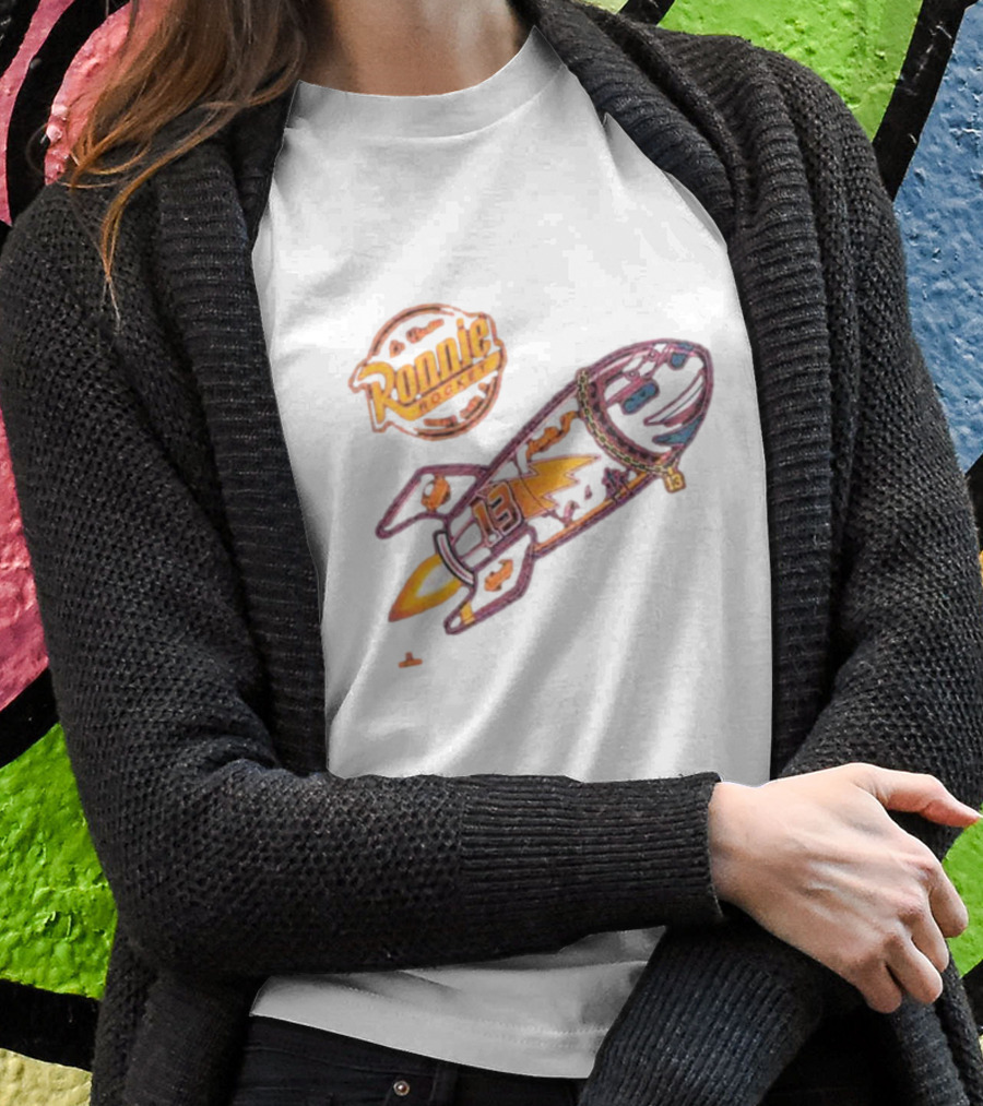 Ronnie Rocket Number 13 With Lightning Bolt And Planetary Icons T-Shirt
