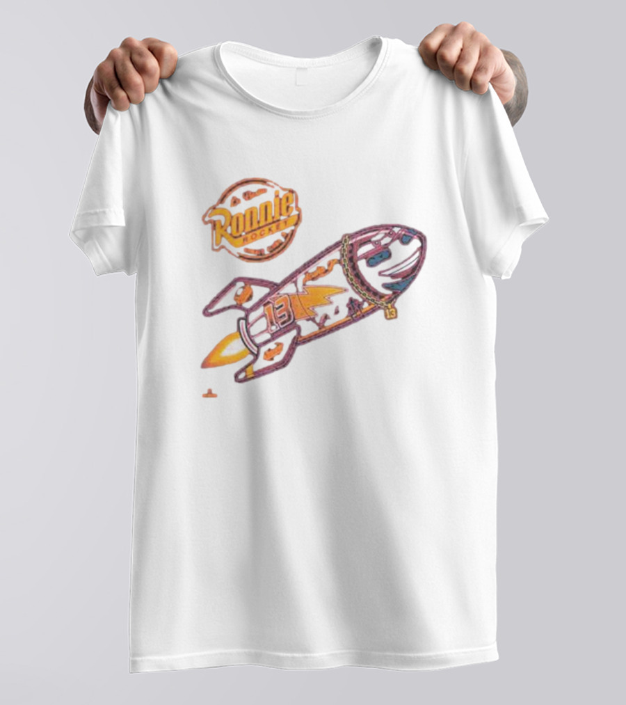 Ronnie Rocket Number 13 With Lightning Bolt And Planetary Icons T-Shirt