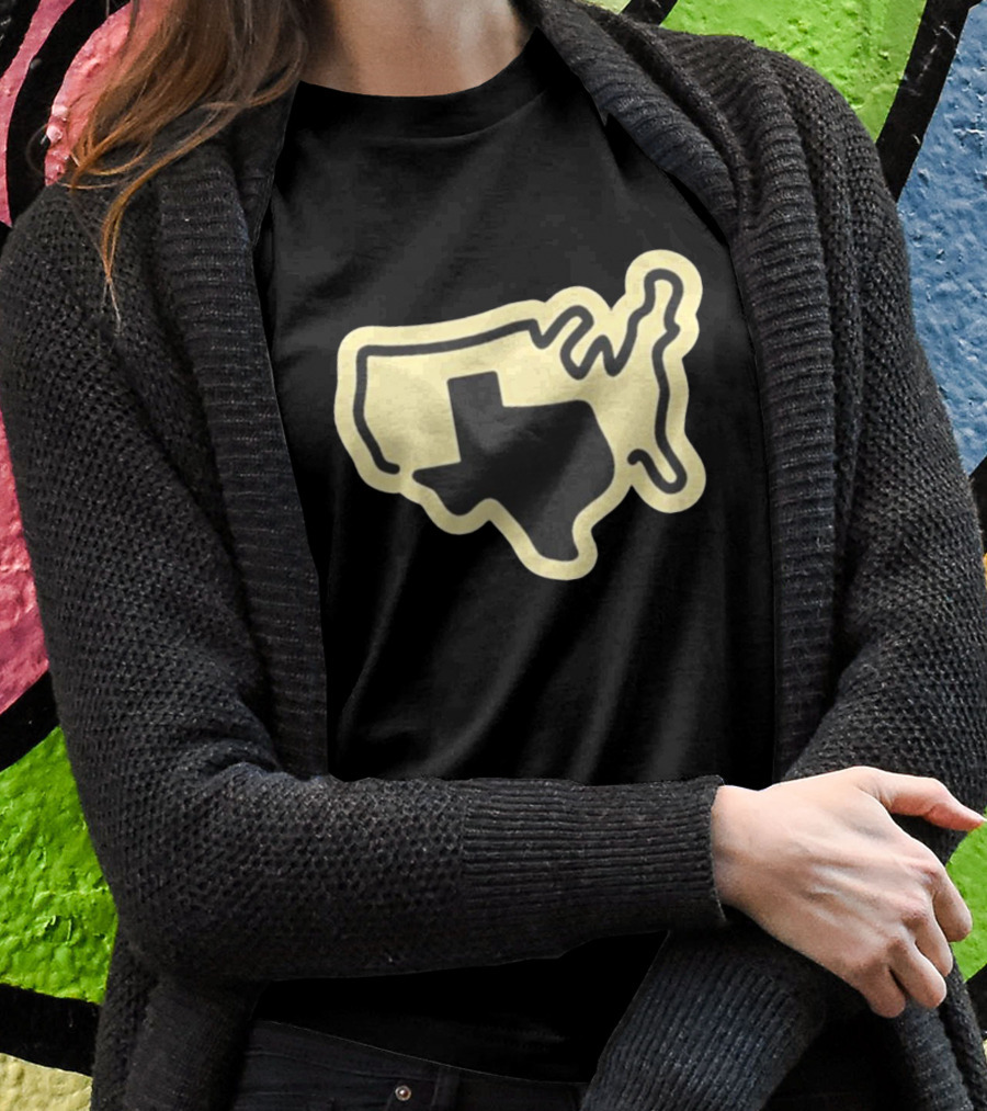 Tan Grand Texas State Silhouette Map USA Shape T-Shirt