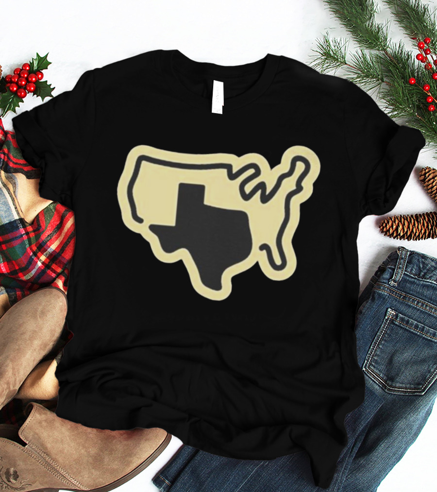Tan Grand Texas State Silhouette Map USA Shape T-Shirt