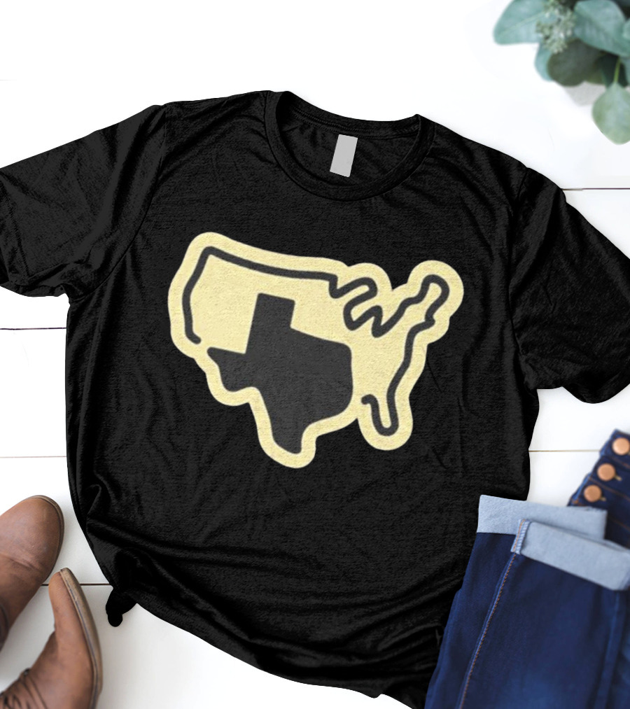 Tan Grand Texas State Silhouette Map USA Shape T-Shirt