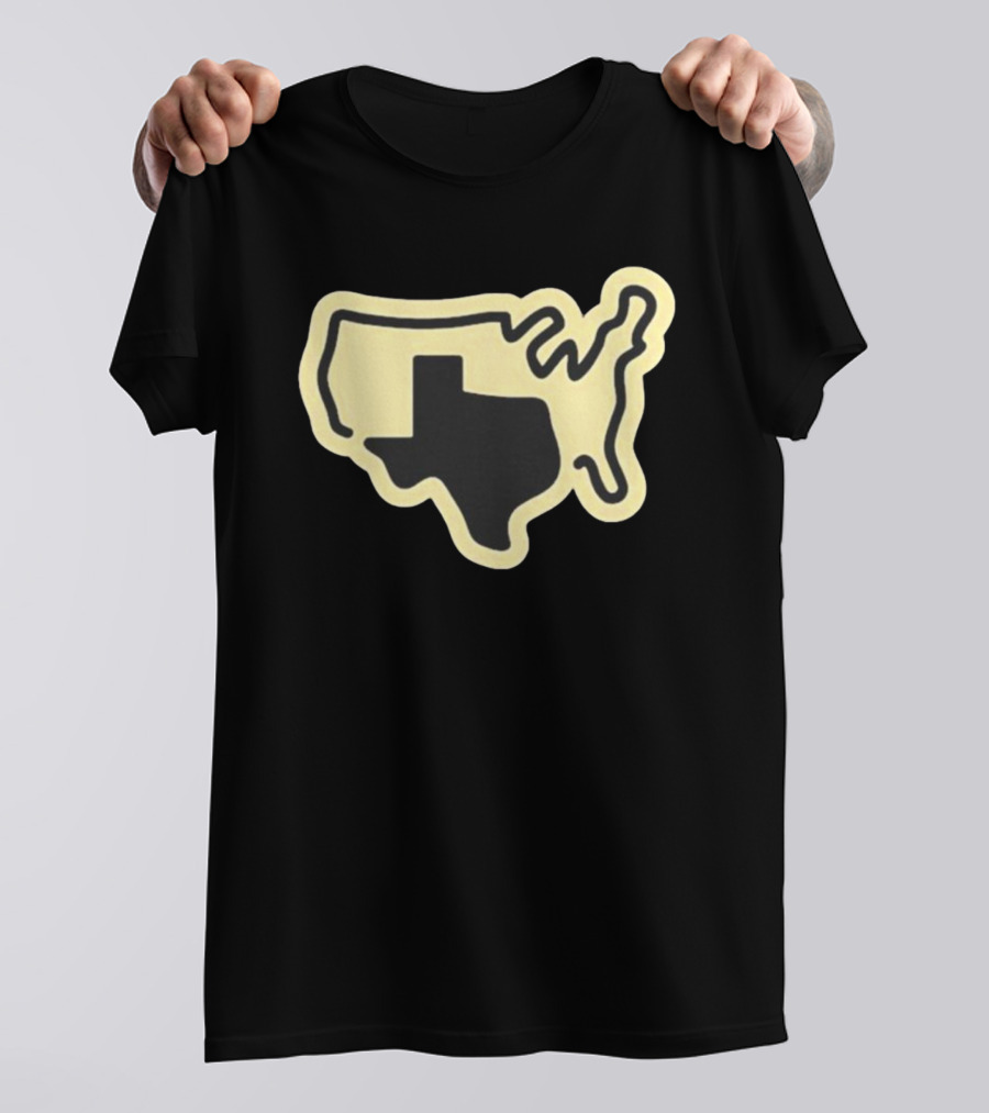 Tan Grand Texas State Silhouette Map USA Shape T-Shirt