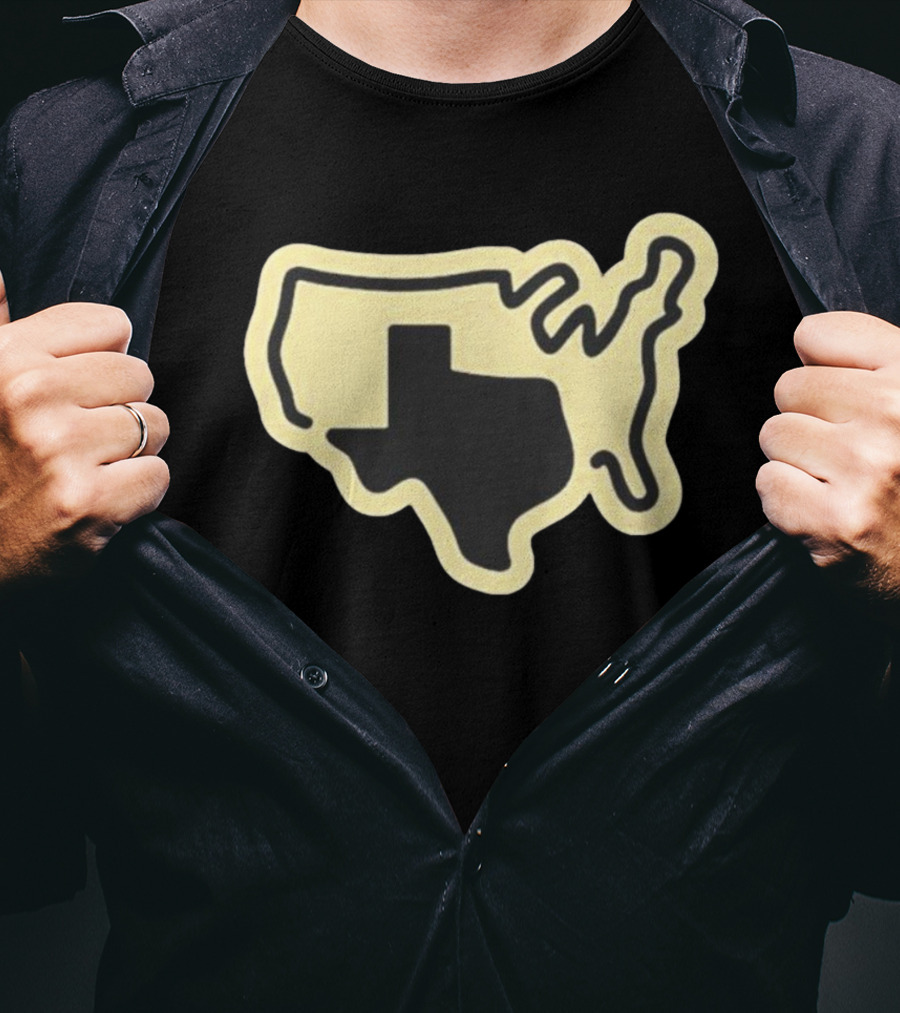 Tan Grand Texas State Silhouette Map USA Shape T-Shirt